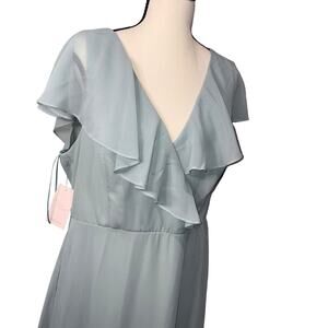Birdy Grey Jackson Chiffon Bridesmaid Dress Sage Green XL NWT Formal Maxi
